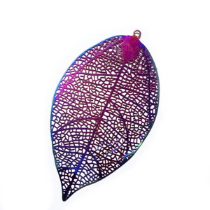 Pandantiv otel inoxidabil 201, IP(placat cu ioni), multicolor, 60x33x0.2mm
 1 buc