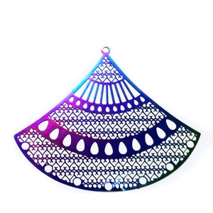 Pandantiv otel inoxidabil 201, IP(placat cu ioni), multicolor,44x54.5x0.2mm
 1 buc