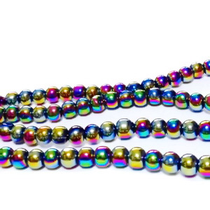 Margele sticla, multicolore, AB, 4x4.5mm 10 buc