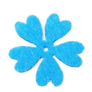 Fetru bleu, floare 35x35x0.8mm-set 4buc