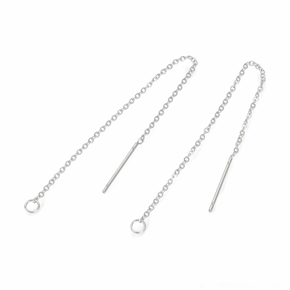 Tortite cercei otel inoxidabil 304, lant  98x0.5mm, ac 15x0.8mm 2 buc