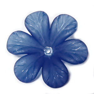 Flori acrilice, frosted, albastru-cobalt, 33x8mm 