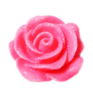 Cabochon rasina roz inchis, frosted, cu luciu, 30x30x11mm, baza 22~24mm 1 buc