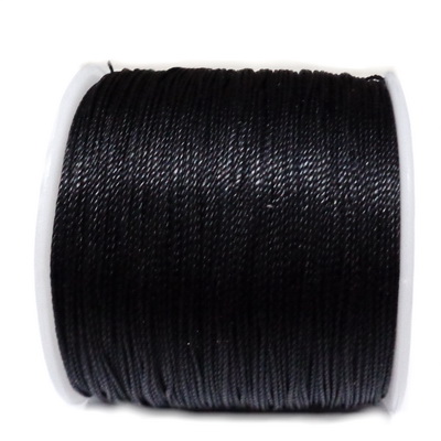 Snur poliester, cerat, negru, 0.5mm-bobina 106m 1 buc