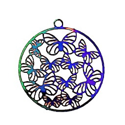 Pandantiv otel inoxidabil 201, IP(placat cu ioni), multicolor, cu fluturasi, 22.5x20.5x0.4mm
 1 buc