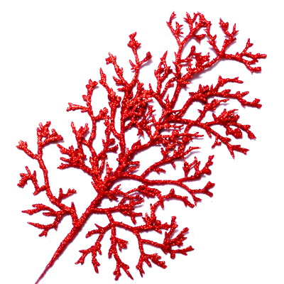 Ornament pt, Craciun, frunza cu glitter rosii, 23x16cm + codita 22cm 1 buc