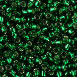 Margele TOHO - rotunde 11/0 : Silver-Lined Green Emerald 20 g