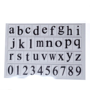 Stampile silicon, alfabet, litere mici de la a la z si numere,  liteara 12-19x5-14mm 1 set