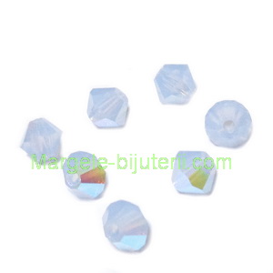 Margele Preciosa biconice Light Sapphire Opal AB - 4mm