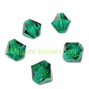 Margele Preciosa biconice Emerald - 6mm 1 buc