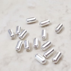 Margele metalice argintii, 5x2.3mm 10 buc
