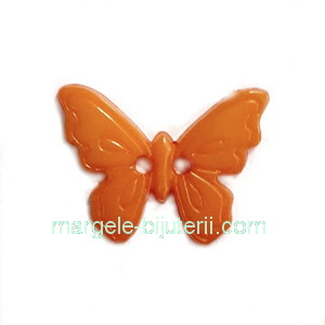 Nasturi plastic portocaliu inchis, fluturas 17x22.5x2mm