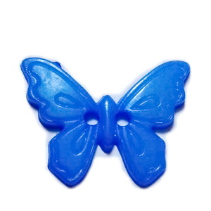 Nasturi plastic albastru, fluturas 17x22.5x2mm 1 buc