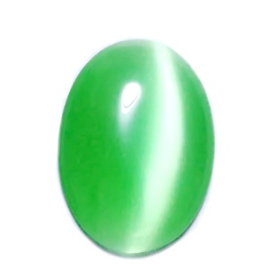 Cabochon ochi de pisica verde, 25x18x3~4mm