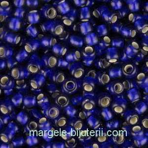 Margele TOHO - rotunde 11/0 : Silver-Lined Frosted Cobalt 20 g