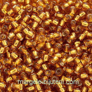 Margele TOHO - rotunde 11/0 : Silver-Lined Topaz 20 g