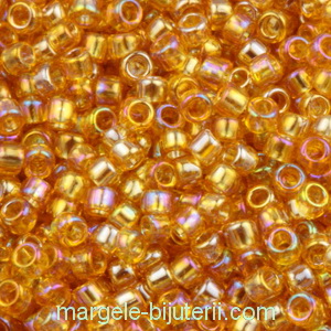 Margele TOHO - rotunde 11/0 : Transparent-Rainbow Med Topaz 20 g