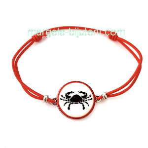 Bratara ata elastica rosie de 1.5mm, reglabila, cu conector de 23x18mm, RAC