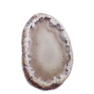 Pandantiv agata, nugget, alb cu galben , 63x38x5mm 1 buc