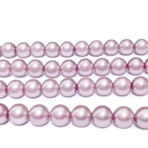 Perle stil Mallorca, roz prafuit, 6 mm