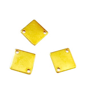 Conector/link otel inoxidabil auriu, rombic, 12.5x12.5x0.7mm, latura 9.5mm