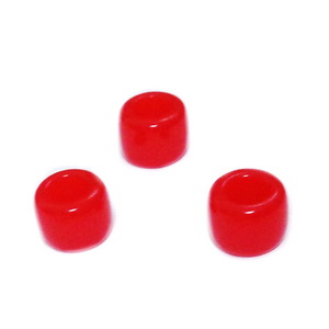 Margele plastic, rosii, 8x6mm, orificiu 4 mm 1 buc