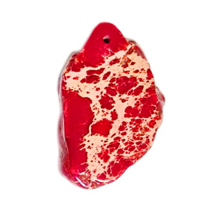 Pandantiv regalit rosu cu jasp imperial, 36x28x5mm 1 buc