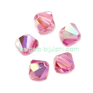 Margele Preciosa biconice Rose AB - 6mm 1 buc