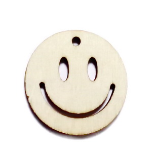 Pandantiv lemn, smile, 27x2.5 mm