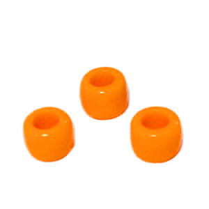 Margele plastic, portocaliu intens, 8x6mm, orificiu 4 mm 1 buc
