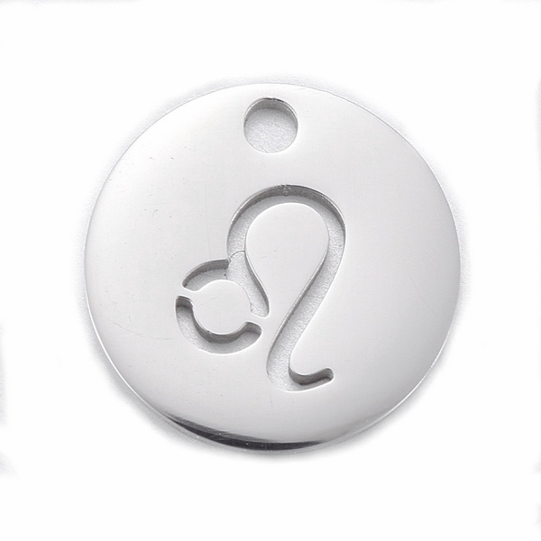 Pandantiv otel inoxidabil 304, 10x1mm, zodiac, LEU 1 buc
