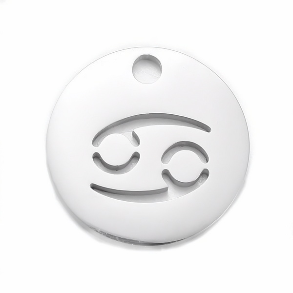Pandantiv otel inoxidabil 304, 10x1mm, zodiac, RAC 1 buc