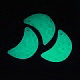 Pandantiv piatra sintetica fosforecenta, verde,semiluna 26.5x17x5mm 1 buc