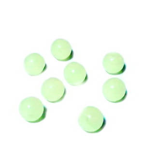 Margele plastic fosforescente, verde deschis, 6mm 10 buc