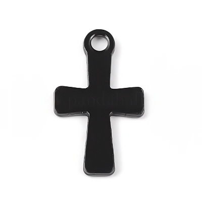 Pandantiv otel inoxidabil, electroplacat, negru, cruciulita 12x7x0.8mm 1 buc