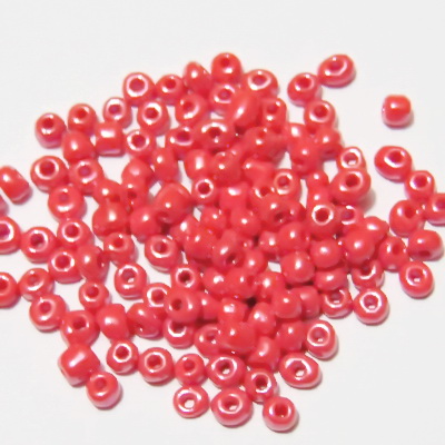 Margele nisip, rosii, opace, perlate, 4mm