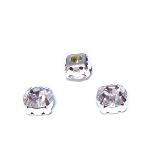 Margele montee rhinestone, sticla, rotunde, transparente, 8x8 mm 1 buc