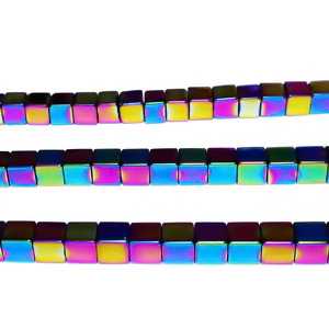 Hematite nemagnetice, placate multicolor, cubice, 4x4x4mm 1 buc