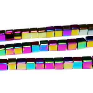 Hematite nemagnetice, placate multicolor, cubice, 3x3x3mm 1 buc