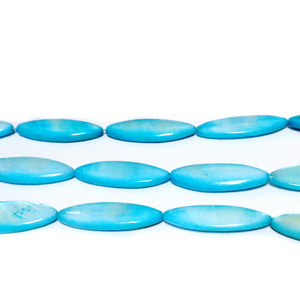 Perle sidef, bleu, 28x10x3.5mm-putin patate 1 buc