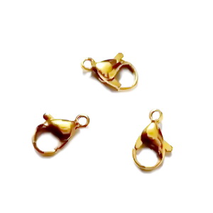 Inchizatoare ovala otel inoxidabil 304 IP, placata cu aur 18k, 15x9x4.5mm 1 buc