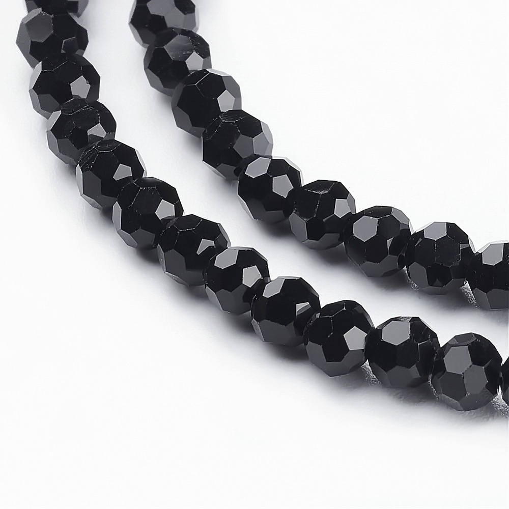 Cristale rondele 4x3.5mm, negre