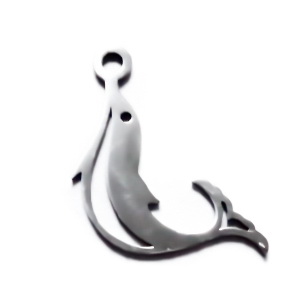 Pandantiv otel inoxidabil, delfin, 16x14x1mm 1 buc
