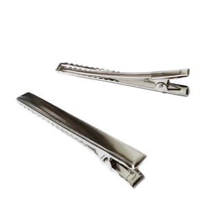 Clama(agrafa) prindere par, argintiu inchis, 77x9mm(mici pete pe suprafata) 1 buc