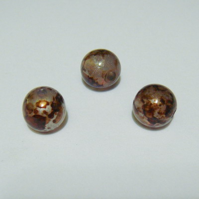 Margele plastic maro cu argintiu 8mm