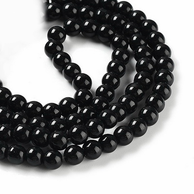 Perle sticla negre 6mm 10 buc