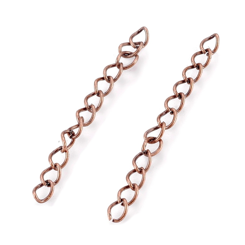 Lant extindere culoare cupru, lungime 5.5-6cm, zale 5x3x0.5mm 10 buc
