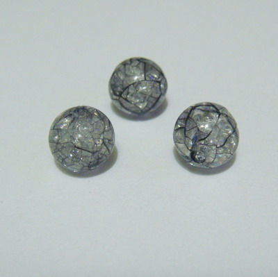 Margele plastic crackle negre 8mm