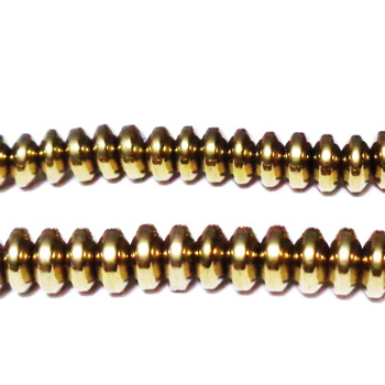 Hematit electroplacat auriu, rondel, 6x3mm 1 buc