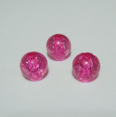 Margele plastic crackle fucsia 8mm
